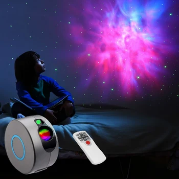Lazerio Galaxy Žvaigždėtas Dangaus Projektorius Sukasi Naktį Šviesos diodų (LED) Ūkas Galaxy Projektoriaus Nuotolinio Valdymo Atmospher Miegamojo Puošimas Lempos