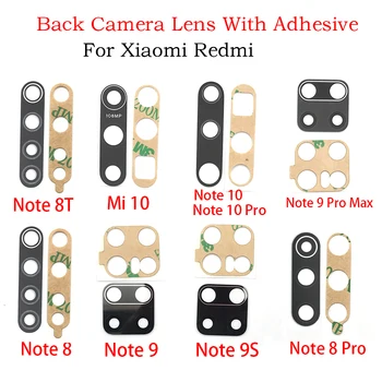 50pcs Galiniai Atgal Kameros Stiklo Objektyvas dalys Xiaomi Redmi 9A 9C 8 Pastaba 8T 9 9S Pro Max / Mi 10 Pastaba Pro / Mi 10 10T 11 Pro Lite