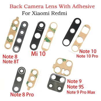 50pcs Galiniai Atgal Kameros Stiklo Objektyvas dalys Xiaomi Redmi 9A 9C 8 Pastaba 8T 9 9S Pro Max / Mi 10 Pastaba Pro / Mi 10 10T 11 Pro Lite