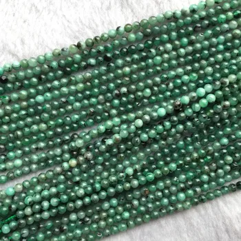 Originali Gamtos Kolumbijos Smaragdas Žalia pusbrangiai akmenys, Apvalūs Maži Karoliukai, 15