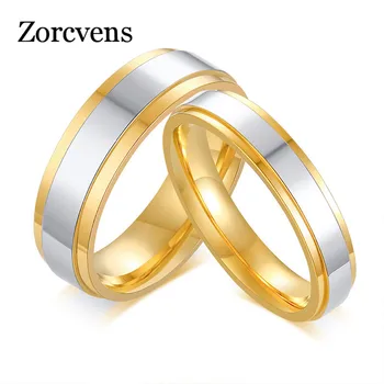 ZORCVENS 2020 Naujas Mados Aukso Sidabro Spalvos Vestuvių Juostas Žiedas Moterims Žmogus Nerūdijančio Plieno Amžinai Meilužio Dovanų Žiedą