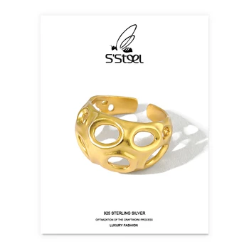 S'STEEL Dizaineris Žiedas Moterims 925 Sterlingas Sidabro korėjos Minimalistinė Geometrinių Asmeninį Žiedas Joyas De Plata 925 Papuošalai
