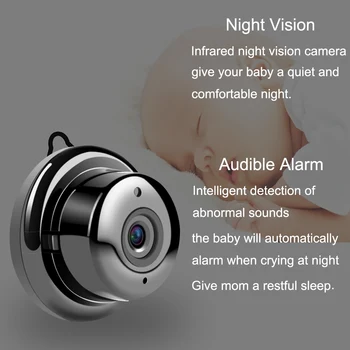 Mini IP vaizdo Kamera Wifi HD Belaidžio Namų Apsaugos Kamera, Naktinis Matymas, Judesio Aptikimas dvipusis Audio Baby Monitor Stebėjimo kamerų