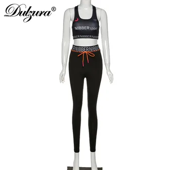 Dulzura laiškas spausdinti moteris, dviejų dalių komplektas tvarstis pasėlių viršuje antblauzdžiai apranga tracksuit 2020 m. vasaros drabužių fitneso streetwear sexy