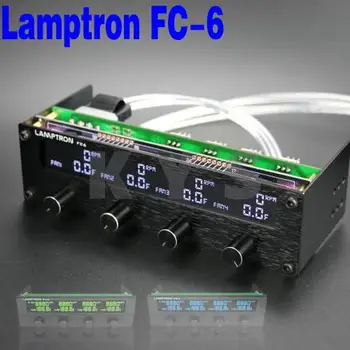 Lamptron FC6 5.25 Vairuotojo Vieta Ventiliatoriaus Greičio Reguliatorius LCD Ekranas, 4 Kanalų