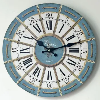 Namo Apdaila Europos Romos Sieninis Laikrodis Netikrą Virvę Spausdinimo Namo Sienos Laikrodį, Miegamasis Kietas Turas Silent Sieniniai Laikrodžiai