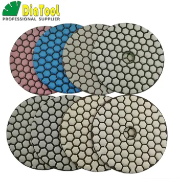 DIATOOL 8pcs/set 100MM Sausas Diamond Lankstus Poliravimo Šluostės (naujas#50-1 #100-1) 4inch Akmens Šlifavimo Disko Marmuro Keramikos