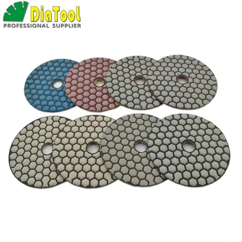 DIATOOL 8pcs/set 100MM Sausas Diamond Lankstus Poliravimo Šluostės (naujas#50-1 #100-1) 4inch Akmens Šlifavimo Disko Marmuro Keramikos