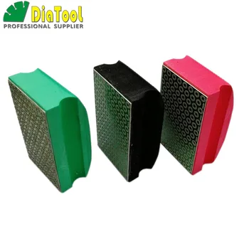 DIATOOL 3pcs Kietos Putos užtikrintų Vertus Trinkelėmis 90X55MM(#50+#100+#200) Electroplated Diamond Vertus Poliravimo Padas Šlifavimo Blokas