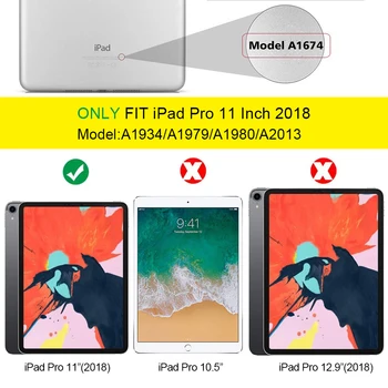 Case For iPad 11 colių 2018 Stovi Auto Miego Smart PC Atgal 
