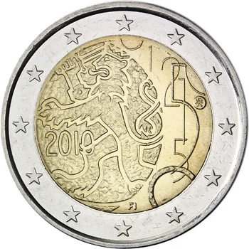 Suomija 150-Osioms Paskelbimo Pinigų Įstatymas 2010 m. 2 Eurų Nekilnojamojo Originalus Monetų Tiesa, Euro Kolekcija Progines Unc