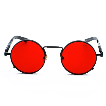 Kachawoo didmeninė 6pcs turas gotikos steampunk akiniai nuo saulės vyrams raudonas metalinis rėmas retro vintage turas saulės akiniai moterims vasaros