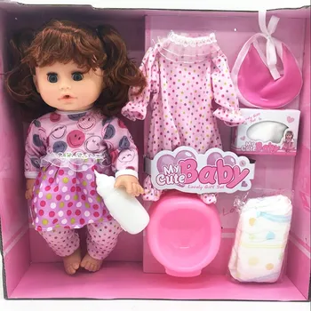 32CM visas vinilo silikono reborn baby doll mergina mirksi akimis Geriamojo vandens tualetą kalbėti lėlės, žaislai vaikams, dovana bebes atgimsta