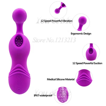 12 Greičio Kvėpavimo Skatinti Massager USB Įkrovimo Čiulpia Spenelių Vibratorius & Klitorio Čiulpti Stimuliatorius Orgazmas Moters Sekso Žaislai
