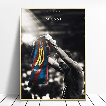 Futbolo Sporto Žvaigždė Lionelis Messi Retro Paveikslai Tapyba Plakatai ir Spausdinimo Sienos Menas Nuotraukas Kambarį Namų Dekoro (be Rėmelio)