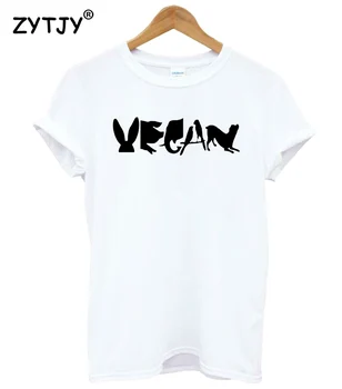 Veganų Rašomas Su Gyvūnų Spausdinti Moterų marškinėlius Medvilnės Atsitiktinis Juokingi marškinėliai Lady Mergina Viršuje Tee Hipster Tumblr Lašas Laivas Z-1165