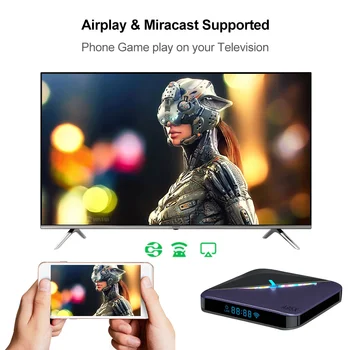 2020 A95X F3 8K RGB Šviesos TV Box Amlogic S905X3 Android 9.0 4GB RAM 64GB Plex media server 