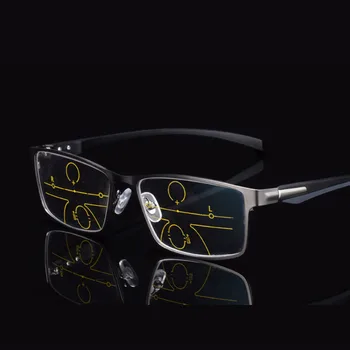 Palaipsniui Multifocal akinius Perėjimas Akiniai nuo saulės Photochromic Skaitymo Akiniai Vyrai Taškų Reader Netoli Toli akyse dioptrija