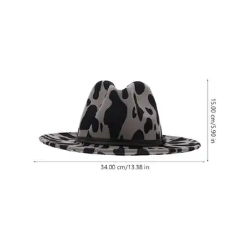 Karvė Modelio Kepurę Vilnonių Džiazo Skrybėlę Kolonėlė Didelis Kraštų Skrybėlių Mados Plokšti krašto Bžūp