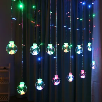 Naujas LED Norintys Kamuolys Užuolaidų String Šviesos Girlianda Fėja, Kalėdų Žiburiai Dekoro Namų Miegamajame, Gyvenamasis Kambarys Balkonas Vestuvių
