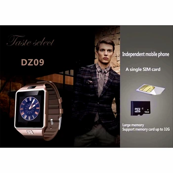 Smart žiūrėti DZ09 Smart Laikrodis Parama TF Kortelė SIM Kameros Sportas 
