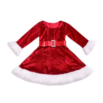 Emmababy 2019New Prekės Kalėdų Baby Girl Bamblys Vaikai Romper Suknelė Santa Suknelės, Kostiumų