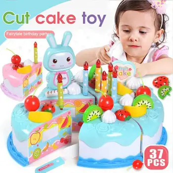 37pcs Vaikai Apsimesti, Vaidmuo Žaisti Žaislų, Virtuvės Vaisių Pyragas Maisto Vaikams Pjovimo Rinkinys 