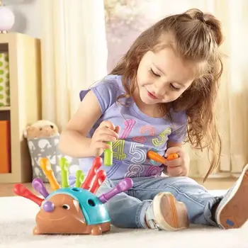 Vaikai Įterpti Ežys Įspūdį Žaislas Montessori Pastato Modelis Koncentracija Mokymo Rankų judesių Koordinavimą Kūdikių Švietimo Žaislas
