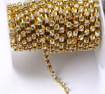 SS8, kad SS28 10 metrų/roll aukso bazės aišku, crystal aukso skiedra grandinės bazės naujas stilius 