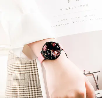 Paprasta moterų suknelė laikrodžiai retro odos moteriška laikrodžio Top brand moterų mados mini dizaino laikrodžiai laikrodis