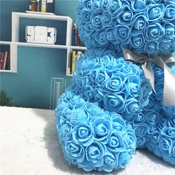 2018 m., Šviesiai Mėlynos spalvos Unikalaus Valentino Dienos dovana 45cm Rose Rabbit Eternal Rose Rankų darbo Mažylis Kūrybingi gimtadienio dovana vestuvių nori