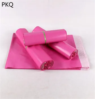 100vnt 50*55cm rožinė poli laivybos krepšys didelis dydis, rožinė poli mailer spalvingas plastiko laivybos pašto