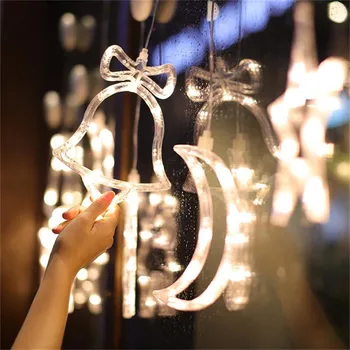 Kalėdų varpas sniego star šviesos šventė langų dekoro LED gyvis žibintai, Baterija Kalėdinė girlianda Namų Dekoro bell
