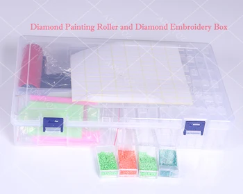 64 vnt 5d diamond tapyba priedai, Įrankiai, Granules, Mozaikos Konteinerių Laikymo Dėžutė Diamant Daimond tapybos Lauke Aksesuaras Roller