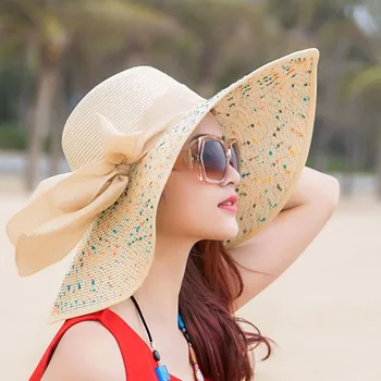 BINGYUANHAOXUAN Prekės Didelės Kraštų Floppy Diskelių Skrybėlę nuo Saulės Skrybėlę Moterų Paplūdimio Skrybėlę, Sulankstomas Vasaros UV Apsaugoti Kelionių Atsitiktinis Skrybėlę, Moteris