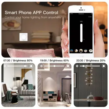 Naujas ZigBee Smart Rotacinis/Touch Šviesos stiprumą Smart Gyvenimas/Tuya APP 