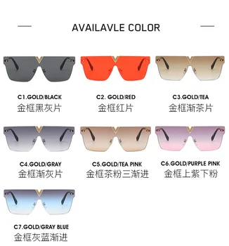 Nauji vyriški frameless V-formos metalo vientisas aviacijos akiniai nuo saulės prabangos prekės ženklo moterys mados gradientas akiniai nuo saulės Oculos De Sol