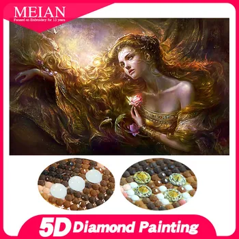 Meian Specialios Formos Deimantų Siuvinėjimo Grožio Lady 5D Diamond Tapybos Kryželiu 3D Diamond Mozaika Visiškai Gręžimo Namų Rinkiniai