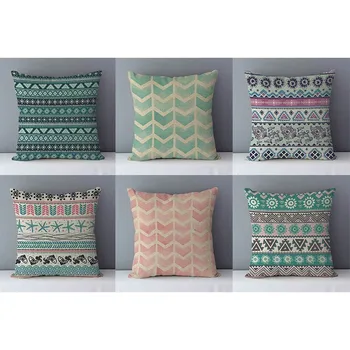 Kokybės Populiarios spalvos geometrinis pagalvėlė Europoje Senovinių sofos pagalvėlės namų dekoratyvinės pagalvės 45x45cm medvilnės patalynė užvalkalas