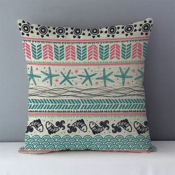 Kokybės Populiarios spalvos geometrinis pagalvėlė Europoje Senovinių sofos pagalvėlės namų dekoratyvinės pagalvės 45x45cm medvilnės patalynė užvalkalas