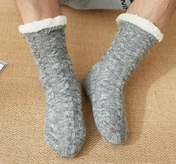 Vyrai šlepetės vilnos storas pliušinis žiemos kojinių grindų batai, vyriški batai mens namas šlepetės vyrams žiemos šlepetės
