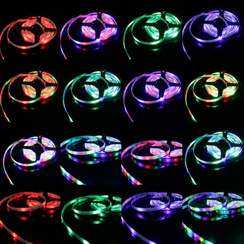 LED Juosta RGB Led Šviesos Juosta SMD 3528 DC12V Vandeniui LED Šviesos 1/3/5/10/20m diodų Juostelės Lankstus su nuotolinio