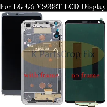 Bandymo Ekranas 5.7 colių LG G6 LCD Ekranas Su rėmu Jutiklinis Ekranas skaitmeninis keitiklis Asamblėjos atsarginių Dalių, Skirtų LG G6 vs988t