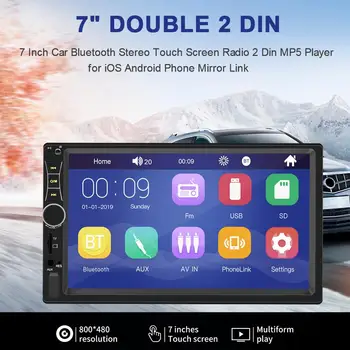 2 Din Car Multimedia Player Automobilio Radijas 7 Colių 
