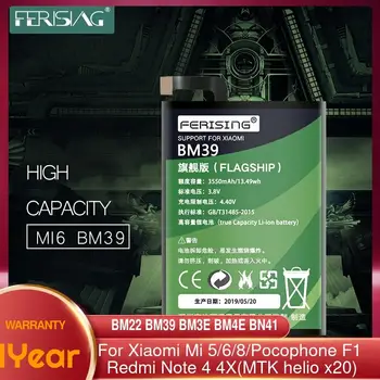 FERISING Originalus BM22 BM39 BM3E BM4E BN41 Baterija Xiaomi Mi 5 6 8 Pocophone F1/ Redmi 4 Pastaba 4X Telefono Baterijų Pakeitimas