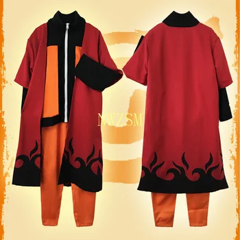 Anime Naruto Cosplay Kostiumų Uzumaki Naruto Apranga Suaugusiųjų Vyrų Kostiumai Japonų Animacinių Filmų Kostiumai, Naruto Apsiaustu, Viršuje Kelnės