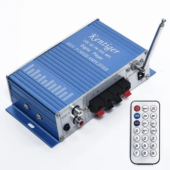 100W USB Power Mini HiFi Stereo 2 Kanalų Stiprintuvas Automobilių, Namų MP3 FM Garso Grotuvas, skirtas Automobilių, Motociklų, Valčių 87,5 MHz-108MHz