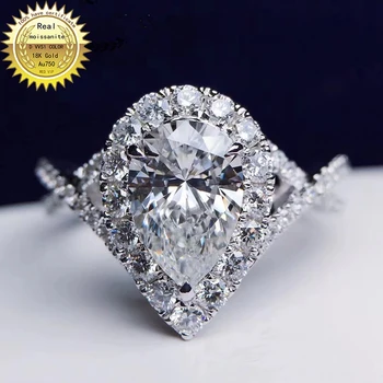 18K goldr žiedas 2c D VVS moissanite Sužadėtuvių žiedas&Vestuvių Papuošalai su sertifikato 029