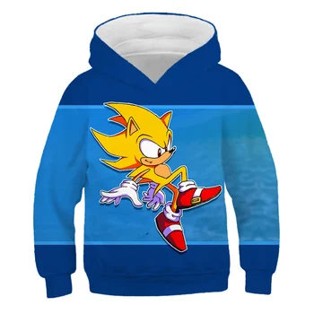 Sonic the Hedgehog Palaidinės Animacinių filmų Berniukų, Mergaičių Hoodies 2020 M. Rudenį Naujų Vaikų Streetwear Spausdinti 3D Mados Drabužiai