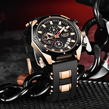 LIGE Žiūrėti Prabangos Prekės ženklo Kvarcinis Analoginis Sporto Vyrų Laikrodžiai Mens Silikoninis Vandeniui Data Mados Laikrodis Relogio Masculino 2020 m.